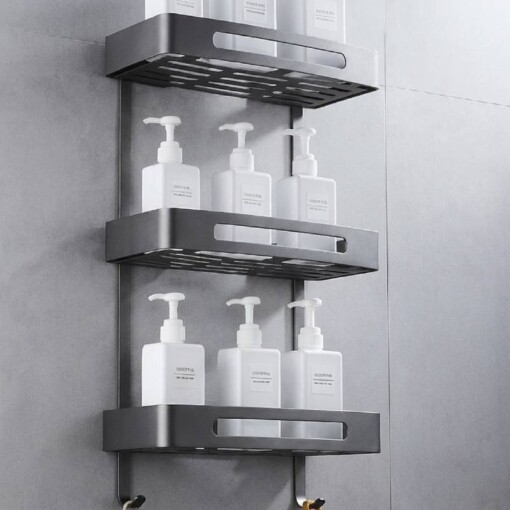 Etagère salle de bain Triple Face Métallique