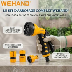 Kit Pistolet D'arrosage avec Adaptateurs 4PCS WEHAND