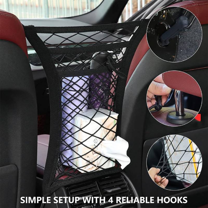 Filet de Rangement Universel en Maille pour Siège Auto – Image 7
