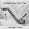 Mitigeur Robinet de Lavabo Luxe Gris Mat TCW