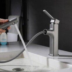 Alternative view of Mitigeur Robinet de Cuisine Coulissant Gris 3 Modes TCW