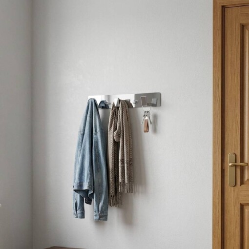 Porte Manteau en Acier Inoxydable Chromé 3T