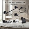 Ensemble Salle de Bain Noir 6 Pieces en Aluminium