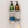 Etagère de Coin Double en Aluminium pour Salle de Bain XL-5