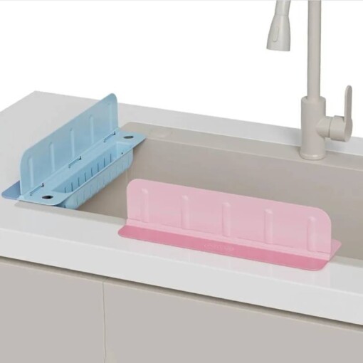Protège évier Pliable Antiéclaboussures pour Lavabo Cuisine avec Porte Lavettes