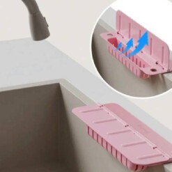 Alternative view of Protège évier Pliable Antiéclaboussures pour Lavabo Cuisine avec Porte Lavettes
