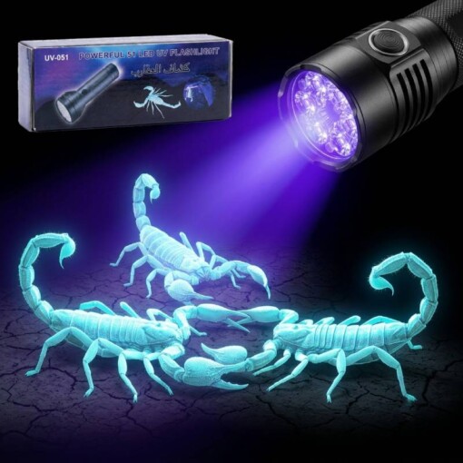 Torche Ultra Violet Détecteur de Scorpion 51 LED