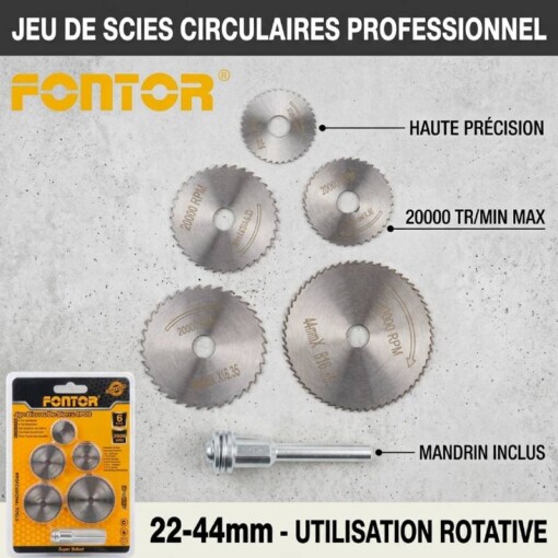 Jeu de Disques Lames de Scies 6PCS FONTOR