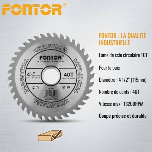 Disque Coupe Bois 115mm FONTOR
