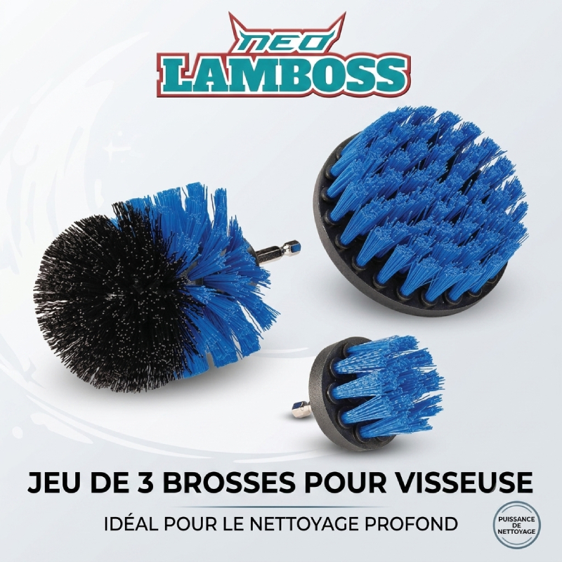 Jeu de 3 Brosses Pour Visseuse LAMBOSS