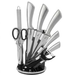 Ensemble de 9 couteaux de cuisine en acier inoxydable avec support – Image 3