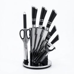 Ensemble de 9 couteaux de cuisine en acier inoxydable avec support – Image 5