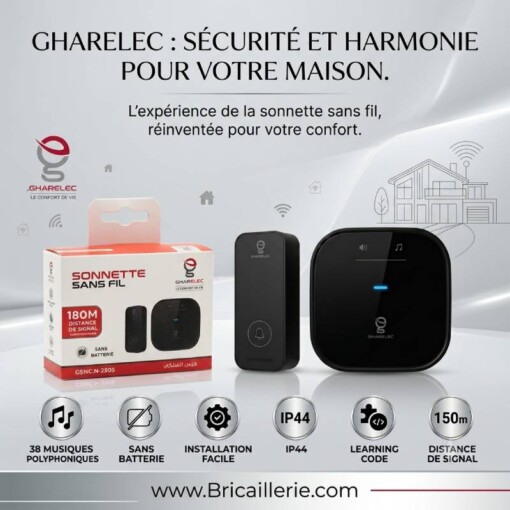 Sonnette Sans fil Etanche Electrique GSNC.N-2505