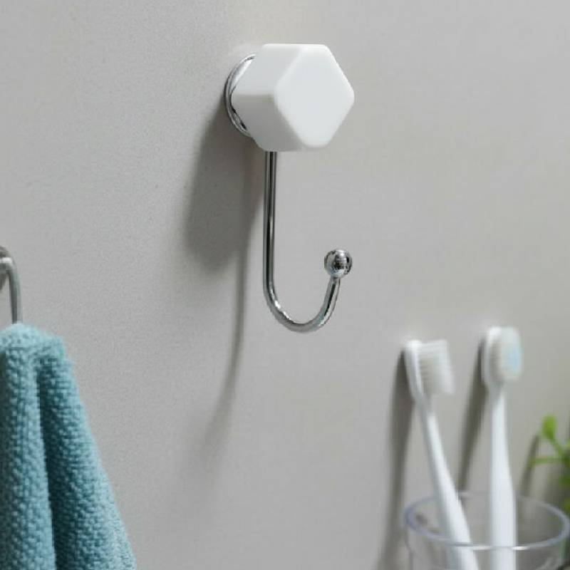 Crochet Adhésif en Inox Décoré Hexagonal – Image 2