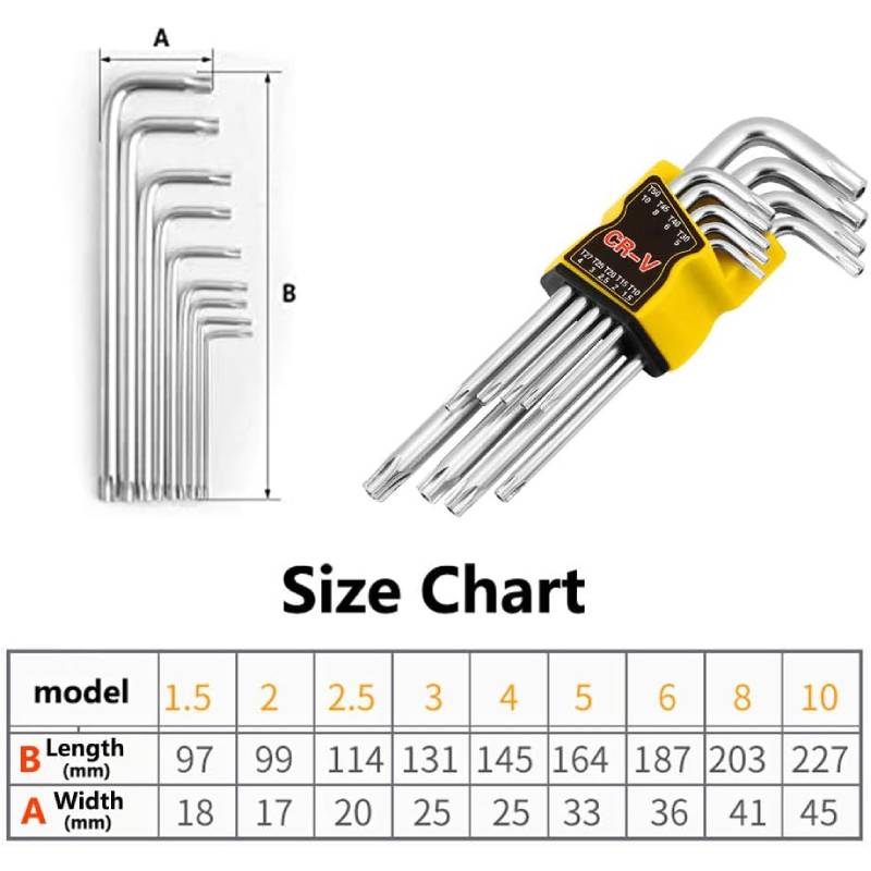 Jeu de 9 clé TORX étoile T10-T50 FONTOR – Image 5