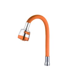 Brise jet flexible silicone avec bouton 360 degrés - Orange