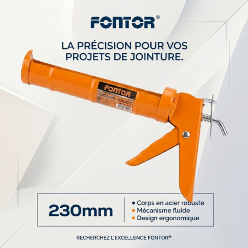 Pistolet de Jointure Silicone 230mm FONTOR