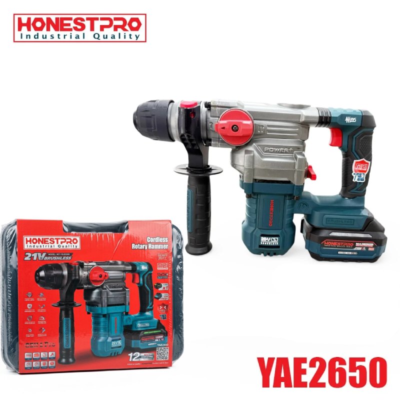 Marteau Perforateur Brushless à Batterie 4Ah 21V HONESTPRO YAE2650 – Image 3