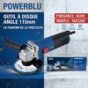 Meuleuse d’Angle Tronçonneuse 650W 115mm POWERBLU YAE2288
