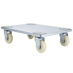 Alternative view of Pack Roues Pivotantes en Acier avec Système de Freinage 2×2 PCS GM Blanches