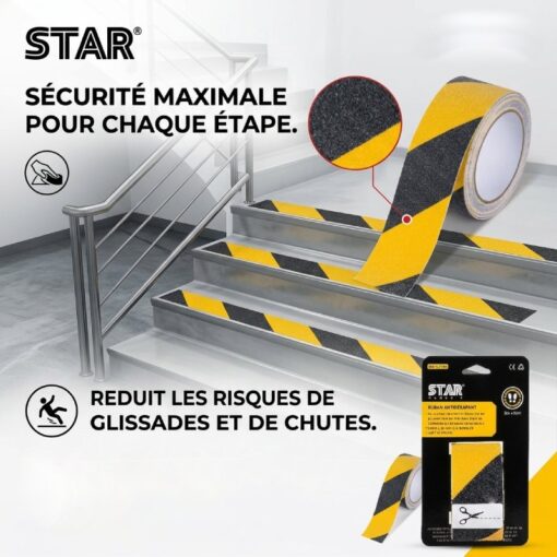 Ruban Scotch Anti-dérapant 3Mx5cm S-1103