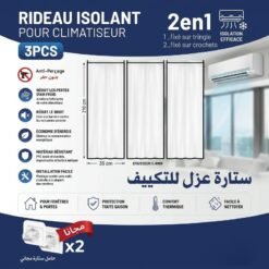 Rideau d’Isolation pour Climatisation Transparent 3PCS 210mm x 35cm Epaisseur 0.4mm