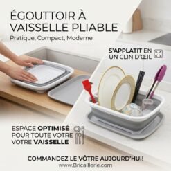Egouttoir Rétractable Pliable avec Plateau