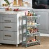 Etagère de Cuisine Suspendu avec Roues 4 Etages
