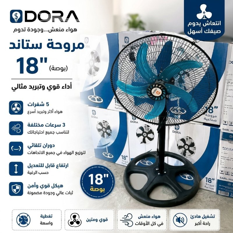 Ventilateur STAND 18" 5 Lames DORA