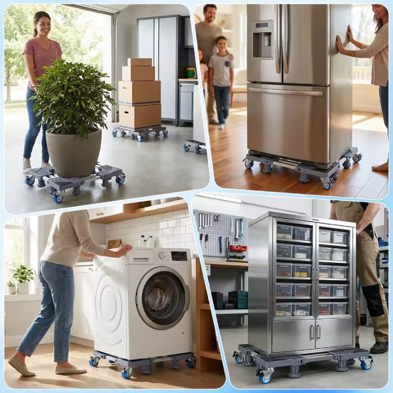 Support Machine à Laver et Frigo Anti-Vibration Mobile 150KG – Image 2