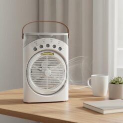 Ventilateur de Bureau Portable avec Humidificateur et Torche COB – Image 5