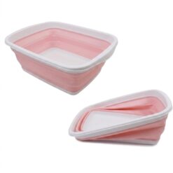 Egouttoir Rétractable Pliable avec Plateau - Rose