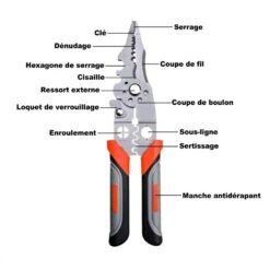 Alternative view of Pince Electricien à Dénuder 22cm 373-8