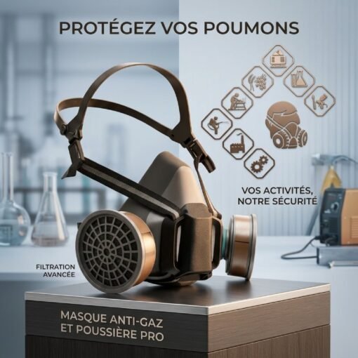 Masque à Gaz Anti-Poussière Respirateur Double Filtres pour Protection de l'Industrie d'Usine