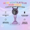 Mini Ventilateur Portable Rechargeable avec Humidificateur et Support Téléphone 231-C