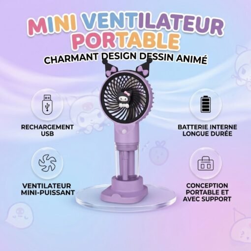 Mini Ventilateur Portable Rechargeable avec Humidificateur et Support Téléphone 231-C