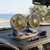 Ventilateur de Voiture Puissant et Silencieux Double Rotation 360° 12V