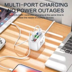 Chargeur USB Rapide Multiports 6en1 3.1A 100cm – Image 3