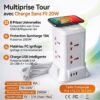 Multiprise 8 Prises + 2 USB + 1 Type-C et Chargeur Sans-fil 2500W 3.1A TOUR