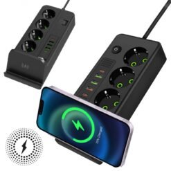 Multiprise 4P + 3USB + 2 TYPE-C 2500W Chargement Sans-Fil – Image 3