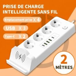Alternative view of Multiprise 4P + 3USB + 2 TYPE-C 2500W Chargement Sans-Fil