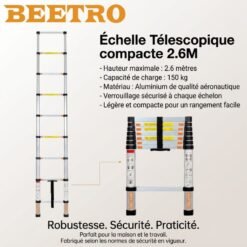 Échelle Télescopique en Aluminium 2.6M BEETRO TC0338