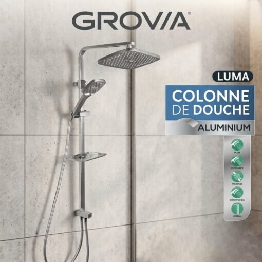 Kit Colonne de Douche en Aluminium Tube Carré 24452