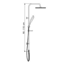 Kit Colonne de Douche en Aluminium Tube Carré 24452 – Image 3