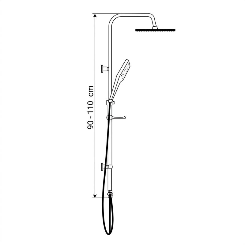 Kit Colonne de Douche en Aluminium Tube Carré 24452 – Image 3