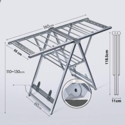 Sèche Linge en Aluminium avec Roulettes GM – Image 2