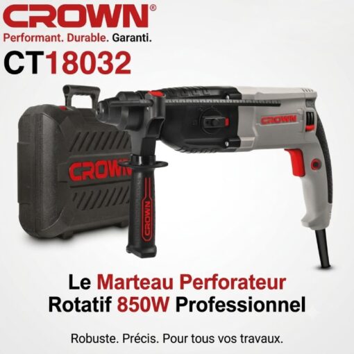 Marteau Piqueur Perforateur 26mm 850W CROWN | CT18032