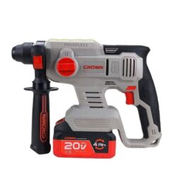Marteau Perforateur et Perceuse Sans fil avec 2 Batteries et Chargeur 20V 4Ah CROWN CT28010XS-4 BMC – Image 5
