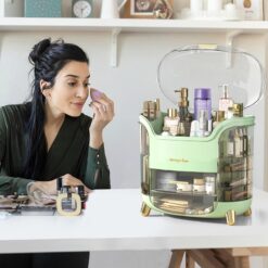 Alternative view of Armoire Coiffeuse Organisateur de Maquillage Cosmétique avec 2 Tiroirs