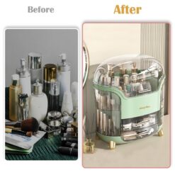 Armoire Coiffeuse Organisateur de Maquillage Cosmétique avec 2 Tiroirs – Image 8